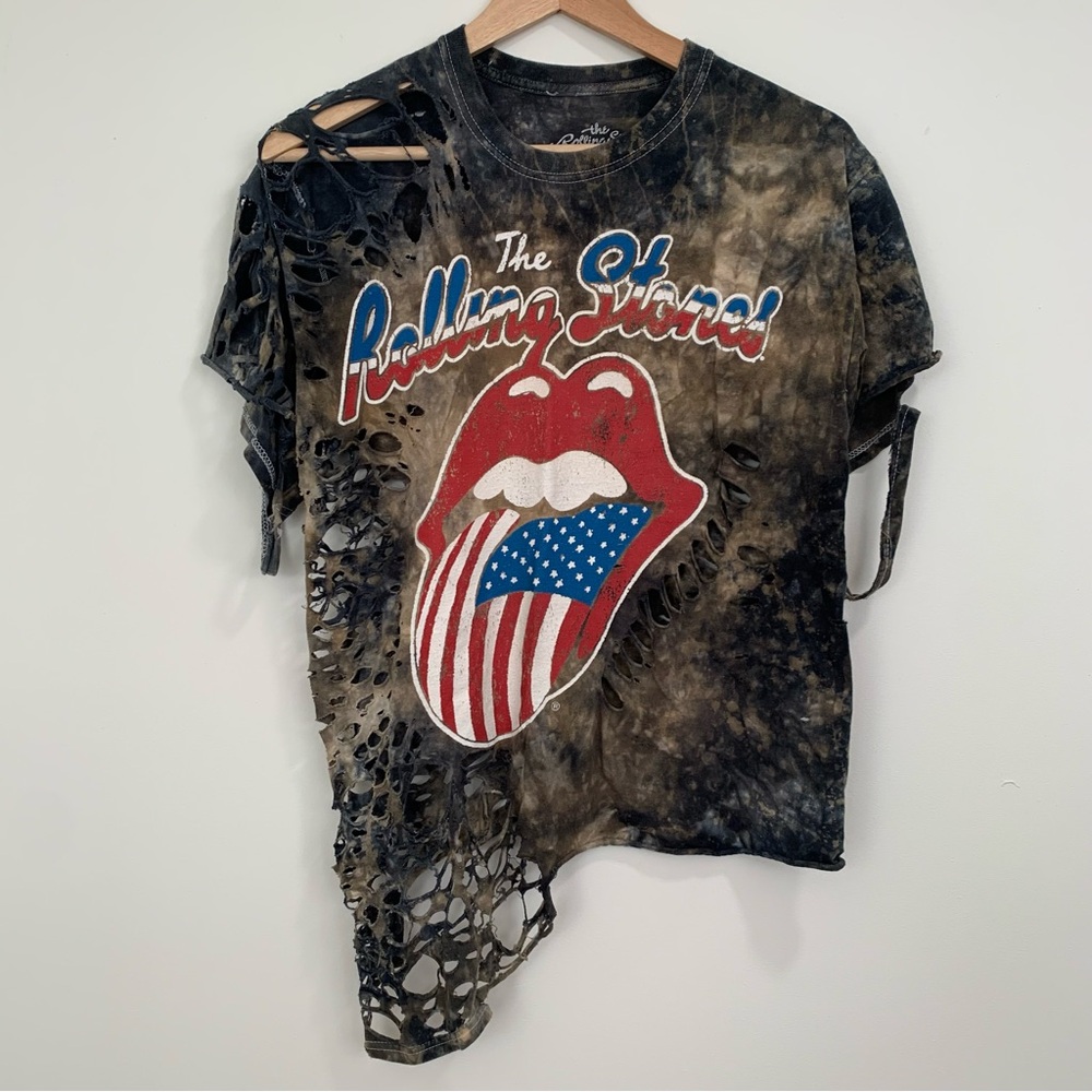 Rolling Stones Distressed Short Sleeve Sz Small